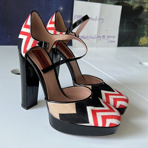 Missoni made in Italy high heeled size 7M(37) ankle a wrap Mary Jane shoes - Picture 3 of 16